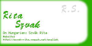 rita szvak business card